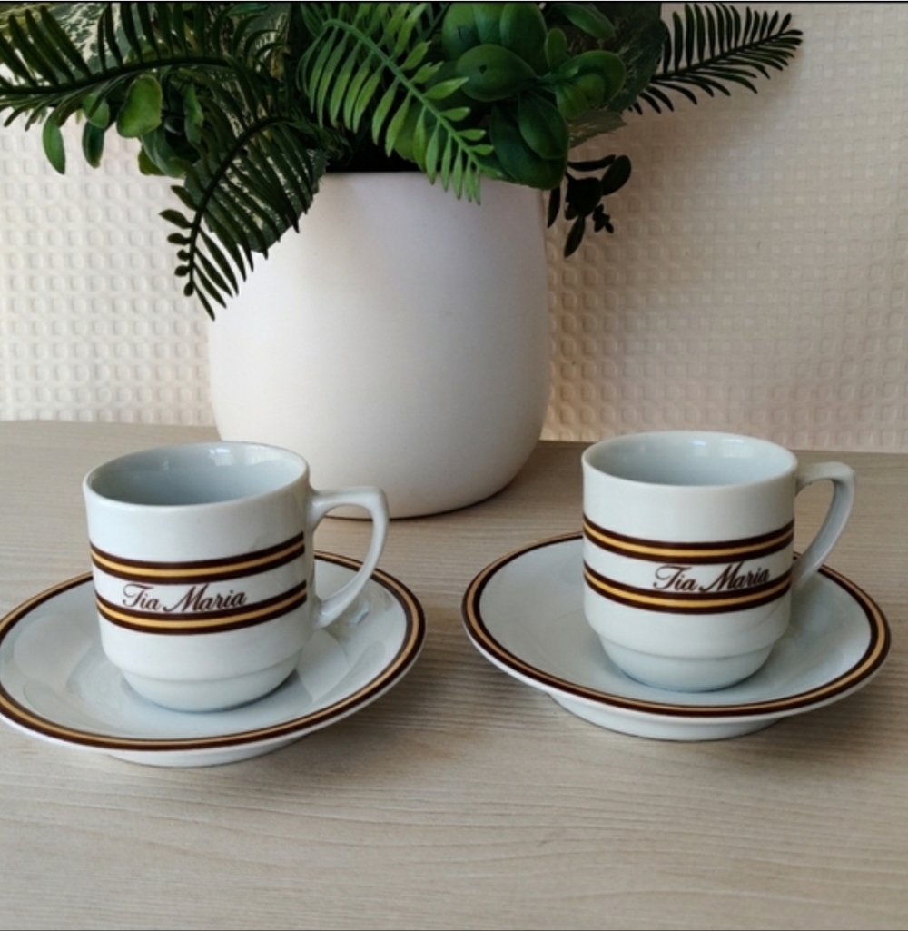 Vintage Tia Maria Miniature Expresso Coffee Cup and Saucer Set.